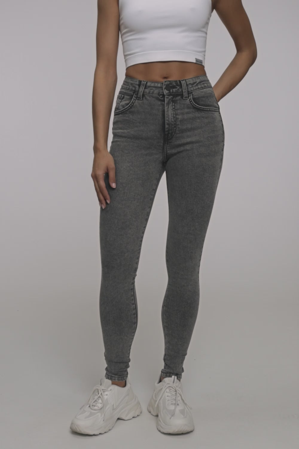 Džíny skinny perfect slim light grey