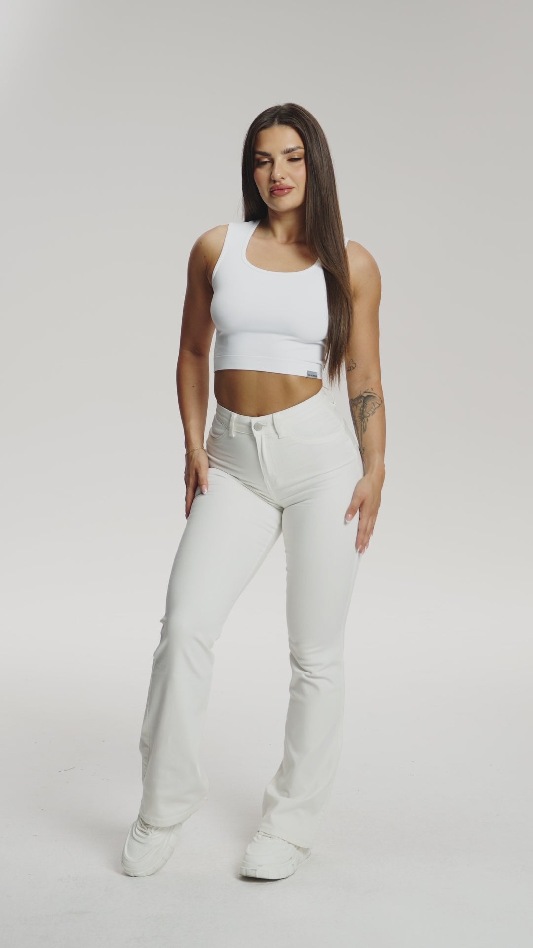 Džíny zvony perfect slim off white