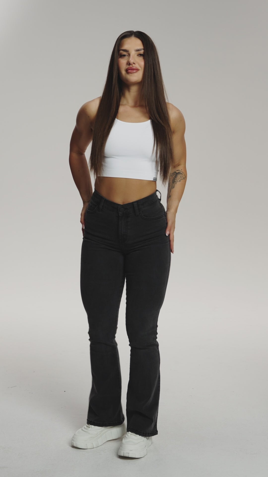 Džíny zvony perfect slim black